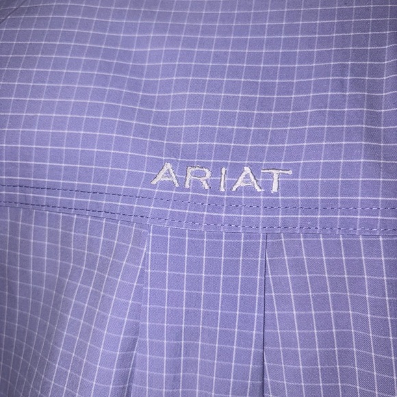 🆕💜 Ariat Pro Series Mens Purple Check Western Button Down Shirt Rodeo Ranch - Picture 12 of 15